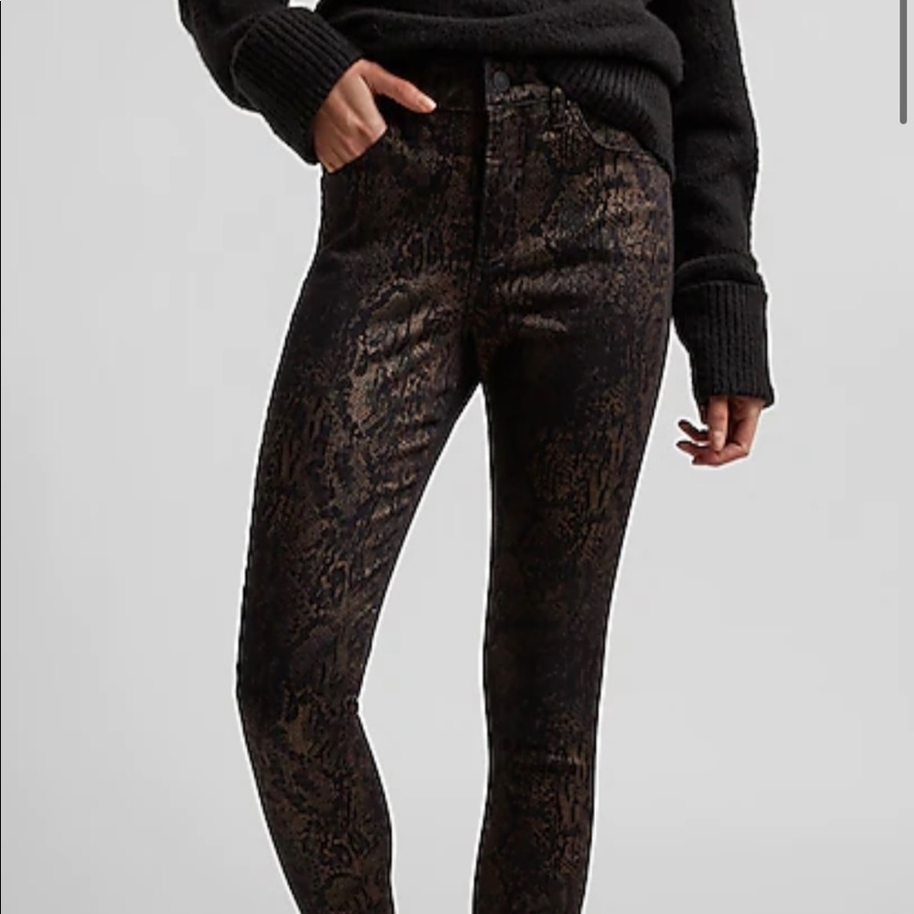 Express snakeskin ankle jegging